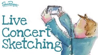 Drawing at a Shires country rock concert  sketchbook tour video [upl. by Gabbie229]