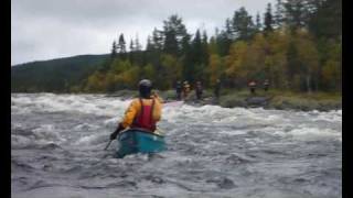 Femundselva 2009 OC1 Ally canoe river whitewater  Norge [upl. by Ahsinna]