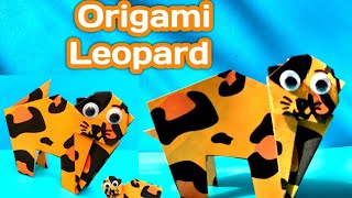 Origami Leopard l Origami animals l Paper [upl. by Assenar780]