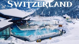 Les Bains dOvronnaz winter  Leytron Switzerland Thermal Centre 4K [upl. by Ariamat806]