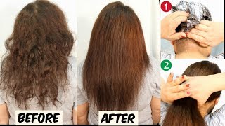 Permanent Hair Straightening At Home  Hair Straightening Tutorial  Hair Straightening Cream [upl. by Ira]