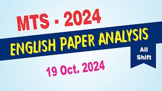 SSC MTS 19 october 2024 All Shift English Analysis  19 october 2024 [upl. by Adniram765]