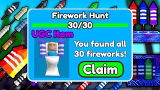 ALL 30 FIREWORK LOCATIONS Toilet Tower Defense [upl. by Enelyaj]