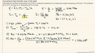 Convective Heat Transfer over a Flat Plate  Example Problem [upl. by Ellehcan]