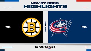 NHL Highlights  Bruins vs Blue Jackets  November 27 2023 [upl. by Ycnaf896]