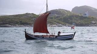 Nordlandsbat traditional sailing boat In Trondheim Fjord [upl. by Uzzial512]