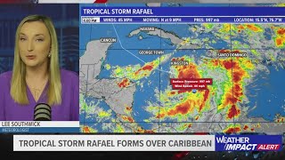 Where is Rafael going Tropical Storm Rafael forms over the Caribbean [upl. by Bang]