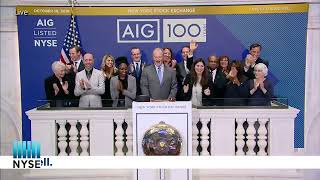 AIG Inc NYSE AIG Rings The Closing Bell® [upl. by Nilya996]