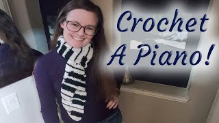 Piano Scarf Crochet Tutorial [upl. by Fritts]