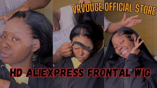 ALIEXPRESS 13×4 HD FRONTAL WIG INSTALL VRVOGUE OFFICIAL STORE [upl. by Kast]