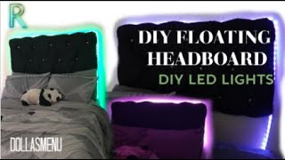 DIY LED HEADBOARD  Diy Tufted Headboard  Floating Headboard [upl. by Oznecniv770]