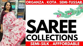 SAREE COLLECTIONS  KOTA  ORGANZA  SEMISILK  02DEC23 [upl. by Attener]