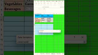 Create Dynamic Dependent DropDown Lists in Excel ExcelDataValidation ExcelTips ExcelTutorial [upl. by Nagaet]