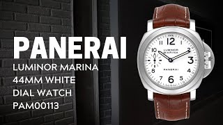 Panerai Luminor Marina 44mm White Dial Watch PAM00113 PAM 113  SwissWatchExpo [upl. by Germaine]