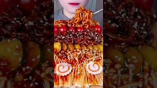 Noodles eating challenge 🍜❤️‍🔥red sos food noodles eatingshow youtubeshorts eating shorts [upl. by Asiil63]