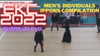 31st European Kendo Championship 2022 EKC Male Individuals Ippons shiaijo C  D Kendo shiai [upl. by Cirde]