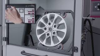 Alloy Wheel Paint Booth with Extraction Curing Automated Wheel Spin  WM500 [upl. by Goodrow]