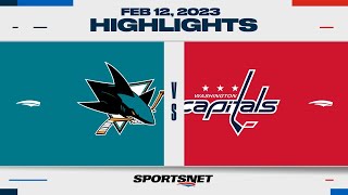 NHL Highlights  Sharks vs Capitals  February 12 2023 [upl. by Adnwahsor]