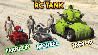 GTA 5  MAIN CHARACTERS GOT RC TANK FRANKLIN VS MICHAEL VS TREVOR [upl. by Anatlus402]