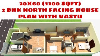 20x60 house plan in 3D with Vastu North Facing  3D Elevation  2060 house plan north facing [upl. by Eloken594]