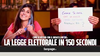 Come si voterà con il Rosatellum bis la legge elettorale spiegata in 150 secondi [upl. by Dnomal]