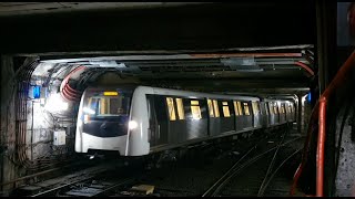 București Rama de metrou 11122112 quotAtenaquot M1 retrăgânduse în stația Crângași linia 3 [upl. by Misa]