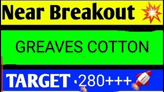 greaves cotton share latest news today greaves cotton share analysis greaves cotton share target [upl. by Ailahtan881]