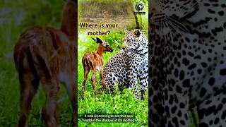 Leopard protects Impala baby wildlife leopard fawn shorts [upl. by Idnem]