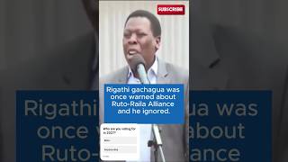 The shocking warning ⚠️ that Rigathi Gachagua ignored [upl. by Nosittam771]