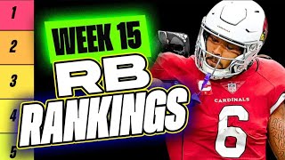 🔥 NEW Top 36 RB RANKINGS for Week 15 Fantasy Football 🚀  Fantasy Football Rankings [upl. by Aihsatan]