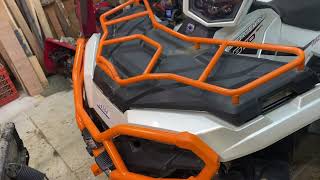 Installing Glacier Pro Hydraulic Plow Blade Angle System 2021 polaris Sportsman 570 Ultimate Trail [upl. by Cullie]