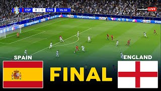 SPAIN vs ENGLAND  FINAL UEFA EURO 2024  FULL MATCH ALL GOALS  REALISTIC PES GAMEPLAY [upl. by Ettenig941]