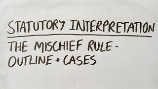 ALevel LAW OCR PAPER 2  SOL MISCHIEF RULE OF STATUTORY INTERPRETATION [upl. by Busey]