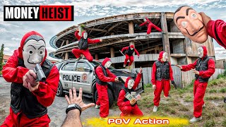 PARKOUR VS MONEY HEIST 2  BAD GUYS No ESCAPE POLICE closed all exits BELLA CIAO REMIX Epic POV [upl. by Yennor]