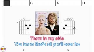 EURYTHMICS Thorn in my side FCN GUITAR CHORDS amp LYRICS [upl. by Ynafit]