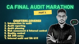 CA FINAL ADVANCED AUDITING MARATHON PART  1 IN ENGLISH  For Nov 2024  CA Mahamood Shaik [upl. by Celle918]