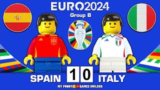 Spain vs Italy 10 • All Goals amp Highlights EURO 2024  Group B  Lego Football  Italia Spagna [upl. by Dahl369]