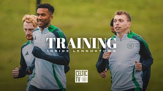 Celtic Training Go Inside Lennoxtown as the Celts prepare to take on Motherwell 251024 [upl. by Laresa]