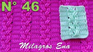 Punto N° 46 tejido a crochet TRENZAS DELGADAS EN RELIEVES para prendas de invierno paso a paso [upl. by Neicul349]