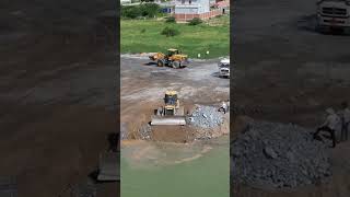 VLD Shantui Dozer Cleaning rock into water 2994 construction [upl. by Lipscomb705]