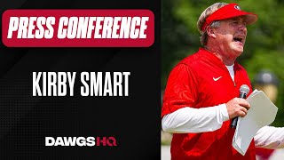 Kirby Smart shares as Georgia continues camp  Talks Nate Frazier UGA injuries [upl. by Chauncey]