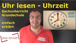 Uhr lesen  Uhrzeit lesen lernen  Sachunterricht  Zeit  Lehrerschmidt [upl. by Acined]