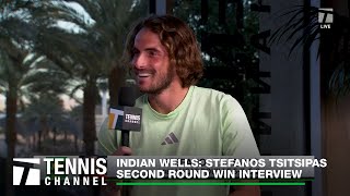 Stefanos Tsitsipas Chats Practice With Medvedev amp Soccer With Djokovic Indian Wells 2R [upl. by Chellman]