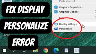 How To Fix Display SettingsPersonalize Not Opening In Windows 10 [upl. by Vigen]