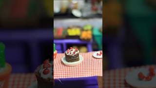 Chocolate Cherry Cream Cake 🍒🎂minicooking youtubeshorts minikitchenset miniature minicakes [upl. by Sayre]