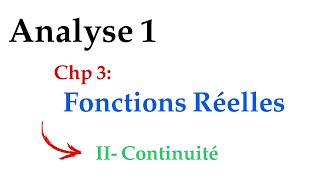 analyse 1 fonctions réelles II continuité [upl. by Tammi]