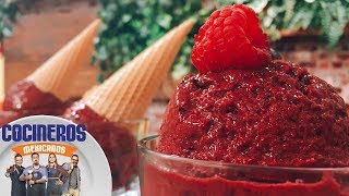 Receta Helado de frutas y chocolate  Cocineros Mexicanos [upl. by Nasah]