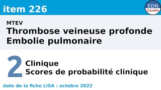 226  MTEV Thrombose veineuse profonde et embolie pulmonaire  Partie 2  Clinique [upl. by Imyaj]