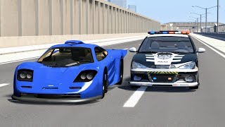 Crazy Police Chases 18  BeamNG Drive Crashes [upl. by Cassaundra513]