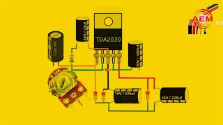 How to make powerful amplifier with TDA 2030 ic 12v power supply amplifier Aelectric786 [upl. by Cho39]